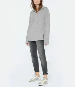 JEANNE VOULAND Pull Gabor Zipper Laine Gris 10 JEANNE VOULAND Pull Gabor Zipper Laine Gris -Majestic Filatures shop jvoul look20221004 125 2