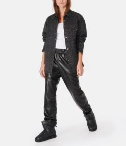 JEANNE VOULAND Surchemise Ezra Denim Léopard Stone Noir -Majestic Filatures shop jvoul look20221012 344