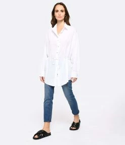 JEANNE VOULAND Chemise Tunique Jinko Coton Blanc -Majestic Filatures shop jvoul look20221215 351
