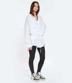JEANNE VOULAND Chemise Tunique Jinko Coton Blanc -Majestic Filatures shop jvoul look20230203 112