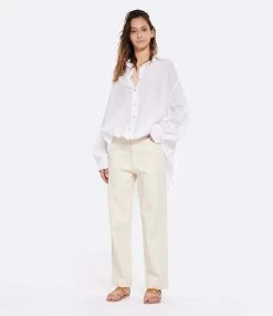JEANNE VOULAND Chemise Tunique Jinko Coton Blanc -Majestic Filatures shop jvoul look20230203 426