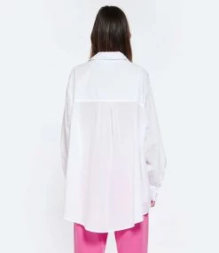 JEANNE VOULAND Chemise Tunique Jinko Coton Blanc -Majestic Filatures shop jvoul look20230203 92