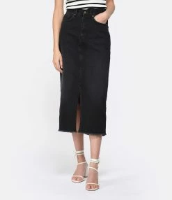 JEANNE VOULAND Jupe Calla Mid Denim Stone Noir -Majestic Filatures shop jvoul look20230214 311