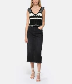 JEANNE VOULAND Jupe Calla Mid Denim Stone Noir -Majestic Filatures shop jvoul look20230214 315
