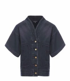 JEANNE VOULAND Veste Folka Denim Gris