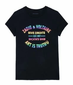 Zadig & Voltaire Tee-shirt Walk Blason Coton Noir