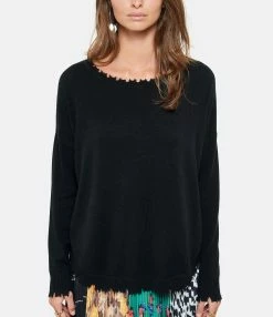 Kujten Pull Melah Col Rond Cachemire Noir -Majestic Filatures shop kujte look20200901 248