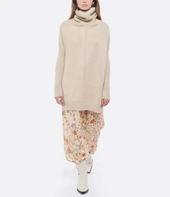 Kujten Pull Tali Col Roulé Cachemire Beige Organic -Majestic Filatures shop kujte look20211013 339