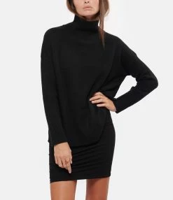 Kujten Pull Ulla Col Cheminé Oversize Cachemire Noir -Majestic Filatures shop kujte look20220902 282