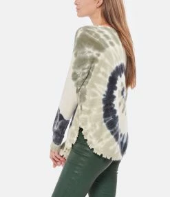 Kujten Pull Mela Sunny Col Rond Cachemire Kaki Foncé -Majestic Filatures shop kujte look20220906 468