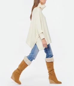 Kujten Poncho Ciara Col Roulé Cachemire Blanc 8 Kujten Poncho Ciara Col Roulé Cachemire Blanc -Majestic Filatures shop kujte look20220928 205