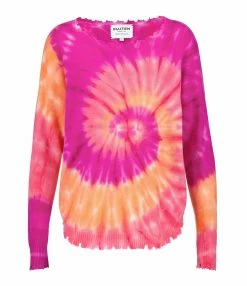Kujten Pull Col Rond Mela Sunny Cachemire Rose Neon