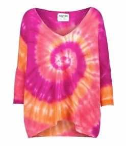 Kujten Pull Col V Oversize Minie Sunny Cachemire Rose Neo