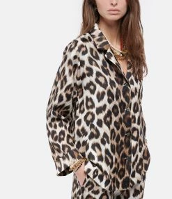 LA PRESTIC OUISTON Chemise Victoria Soie Imprimé Panthère -Majestic Filatures shop lapre look20201210 41