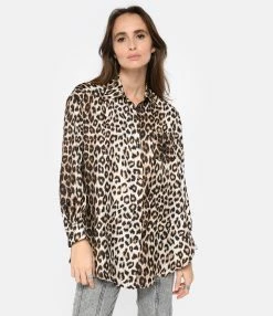 LA PRESTIC OUISTON Chemise Big Soie Panthère -Majestic Filatures shop lapre look20221215 156