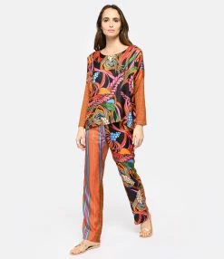 LA PRESTIC OUISTON Blouse Janine Soie Mix Corail Fun -Majestic Filatures shop lapre look20221215 326