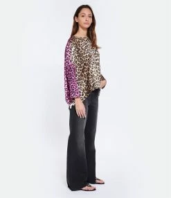 LA PRESTIC OUISTON Blouse Janine Soie Mix Panthère Rose, Exclusivité Lulli -Majestic Filatures shop lapre look20230203 35