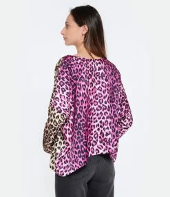 LA PRESTIC OUISTON Blouse Janine Soie Mix Panthère Rose, Exclusivité Lulli -Majestic Filatures shop lapre look20230203 44 1