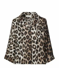 LA PRESTIC OUISTON Chemise Victoria Soie Imprimé Panthère