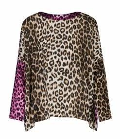 LA PRESTIC OUISTON Blouse Janine Soie Mix Panthère Rose, Exclusivité Lulli -Majestic Filatures shop lapre48597 pck20221209 3