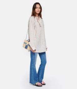 Laurence Bras Chemise Juul Lin Rayures Multicolore 9 Laurence Bras Chemise Juul Lin Rayures Multicolore -Majestic Filatures shop lbras look20230203 239