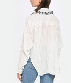 Laurence Bras Blouse Camping Coton Blanc -Majestic Filatures shop lbras look20230223 436