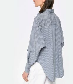 Laurence Bras Chemise Tent Rayures -Majestic Filatures shop lbras look20230223 454