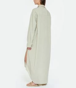 Laurence Bras Robe Chemise Giulia Rayure Bleu -Majestic Filatures shop lbras look20230228 329