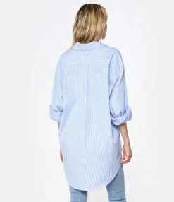 LES FÉLICITÉS Chemise Félicy Rayée Bleu, Pierre De Protection -Majestic Filatures shop lesfe look20230113 22