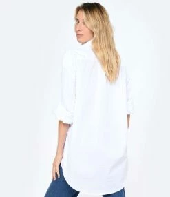 LES FÉLICITÉS Chemise Félicy Blanche, Pierre De Protection -Majestic Filatures shop lesfe look20230113 64