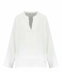 LES FÉLICITÉS Blouse Coton Blanc Rose, Exclusivité Lulli
