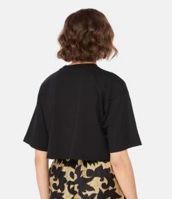 LOULOU STUDIO Tee-shirt Court Gupo Coton Noir 8 LOULOU STUDIO Tee-shirt Court Gupo Coton Noir -Majestic Filatures shop loulo look20221205 790