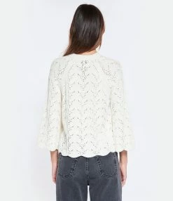 LOULOU STUDIO Top Cabra Crochet Coton Ivoire -Majestic Filatures shop loulo look20230203 19