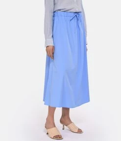 LOULOU STUDIO Jupe Midi Teli Coton Bleu 6 LOULOU STUDIO Jupe Midi Teli Coton Bleu -Majestic Filatures shop loulo look20230223 208