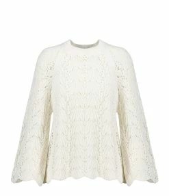 LOULOU STUDIO Top Cabra Crochet Coton Ivoire