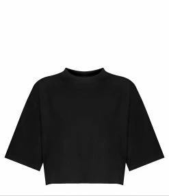LOULOU STUDIO Tee-shirt Court Gupo Coton Noir