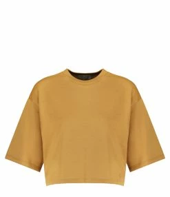 LOULOU STUDIO Tee-shirt Court Gupo Coton Camel
