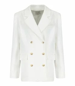 LOULOU STUDIO Blazer Sara Coton Ivoire