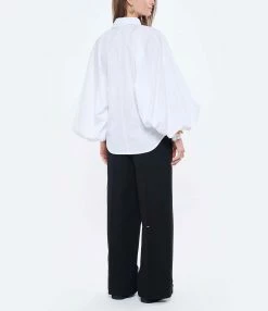 MADE IN TOMBOY Chemise Claire Coton Popeline Blanc -Majestic Filatures shop madei look20220309 239