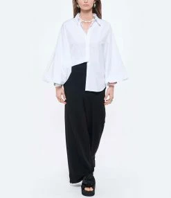 MADE IN TOMBOY Chemise Claire Coton Popeline Blanc -Majestic Filatures shop madei look20220309 248