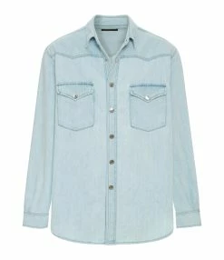 MADE IN TOMBOY Chemise Round Bleu Clair