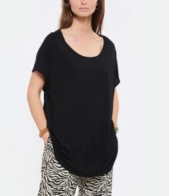 MAEVY MOUVEMENT LIBRE Tee-shirt Parfait Bambou Noir 7 MAEVY MOUVEMENT LIBRE Tee-shirt Parfait Bambou Noir -Majestic Filatures shop maevy look20220413 171