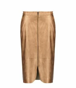 MAEVY MOUVEMENT LIBRE Jupe Vegan Cuir Cuivre