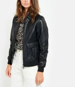 MAISON STANDARDS Blouson Cuir Noir 7 MAISON STANDARDS Blouson Cuir Noir -Majestic Filatures shop maiso look20200715 51