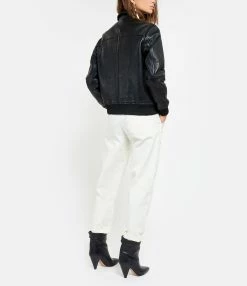 MAISON STANDARDS Blouson Cuir Noir 9 MAISON STANDARDS Blouson Cuir Noir -Majestic Filatures shop maiso look20200715 53