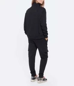 MAISON STANDARDS Sweatshirt Chiara Coton Noir -Majestic Filatures shop maiso look20211020 334