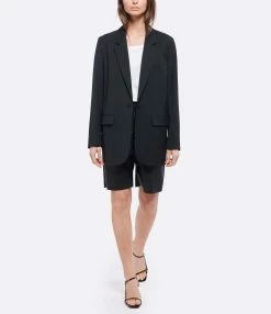 MAISON STANDARDS Veste Blazer Oversize Andrea S Laine Noir -Majestic Filatures shop maiso look20220307 234