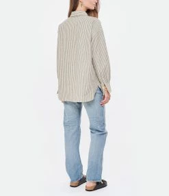 MAISON STANDARDS Chemise Linda Lin Rayures Noir -Majestic Filatures shop maiso look20220503 152