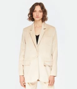 MAISON STANDARDS Veste Blazer Andréa Velours Crème -Majestic Filatures shop maiso look20221205 128