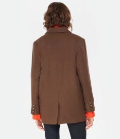 MAISON STANDARDS Veste Blazer Oversize Andrea F Laine Marron -Majestic Filatures shop maiso look20221205 80